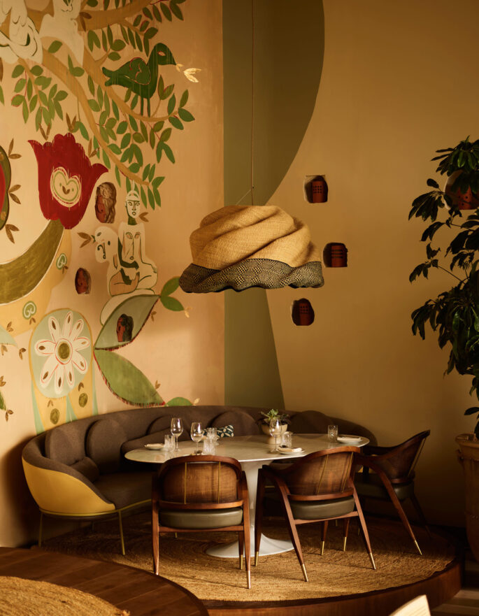 AD Design Interior Designers luxury wall mural and dining table