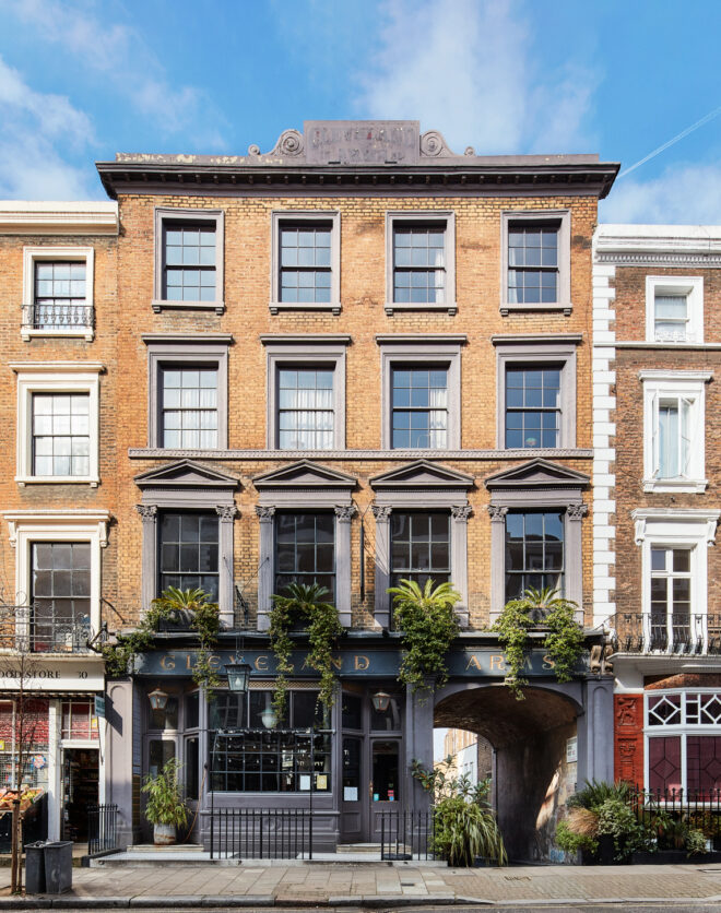 Front external of Grade II listed Cleveland Arms pub in Paddington