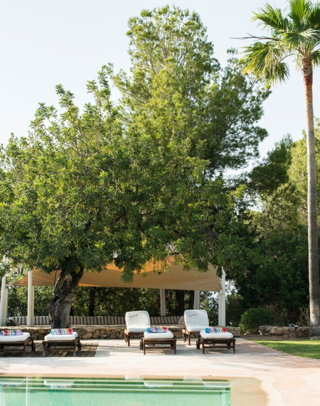 Pool and gardens of a luxury villa on Ibiza