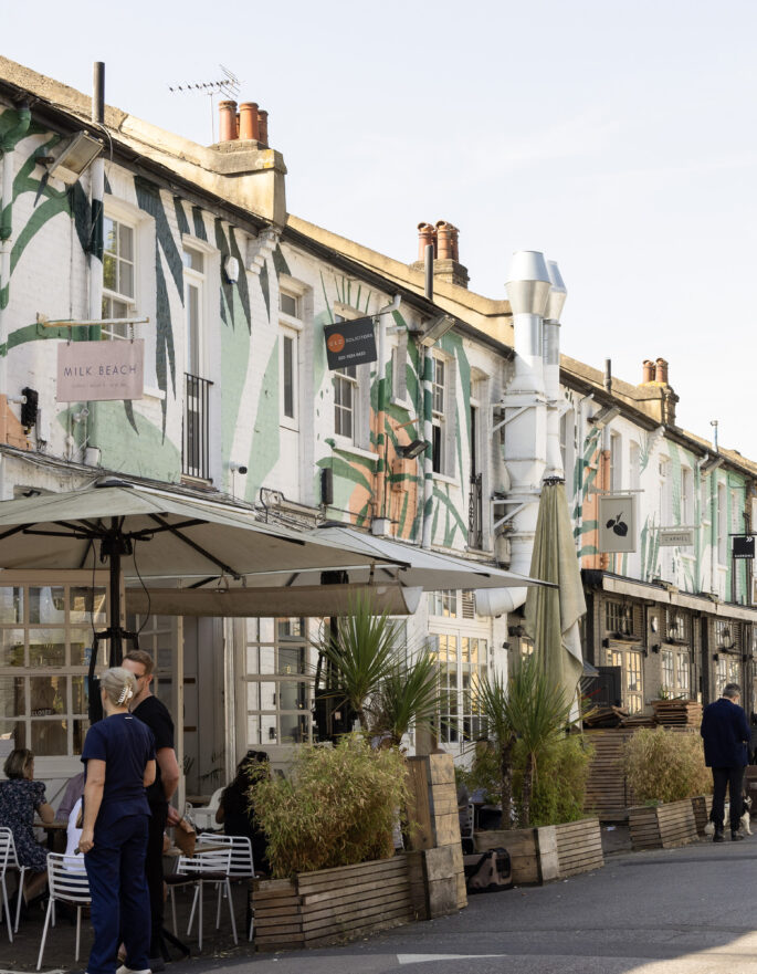 Domus Nova, Queens Park Guide, Milk Beach Bar and Restaurant, Lonsdale Road mews, Queen's Park