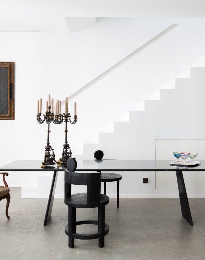 Living space at Palacio Orfeo, a luxury townhouse for sale in Ibiza