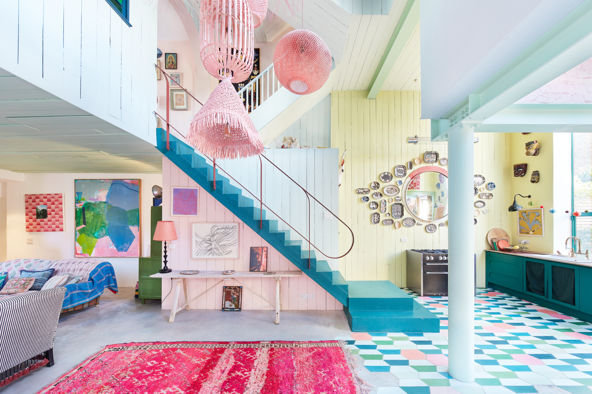 For Sale: Maida Vale Walterton Road W9 colourful interior design in kitchen and reception room